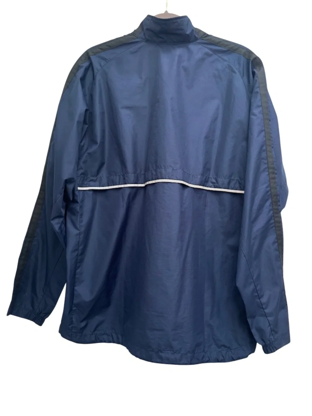 VINTAGE Y2K NAVY NIKE CLIMA-FIT FULL ZIP TRACK JACKET W REFLECTIVE ACCENTS